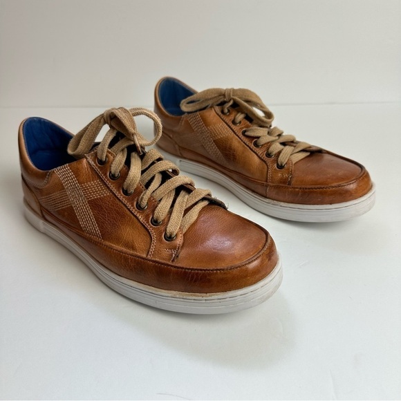 Bed Stu Wizard Shoes Men’s Size 9.5 Leather Brown Tan Lace Up Sneakers - Picture 1 of 11
